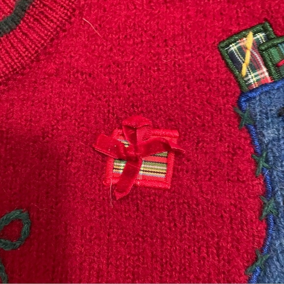 Talbots Red Wool Vest Holiday Christmas Size Small - Picture 6 of 11
